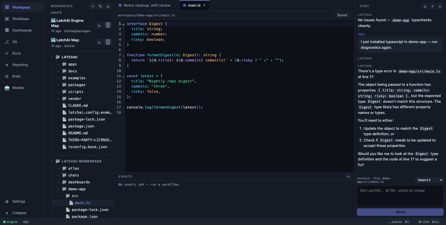Diagnostics from the project’s own typechecker