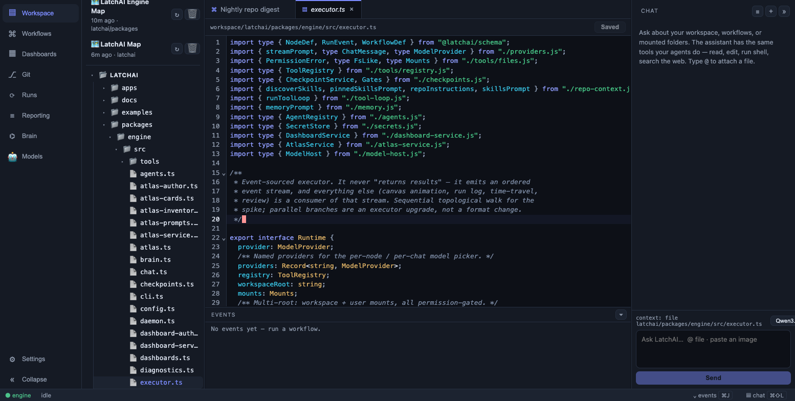 The editor with Vim mode on