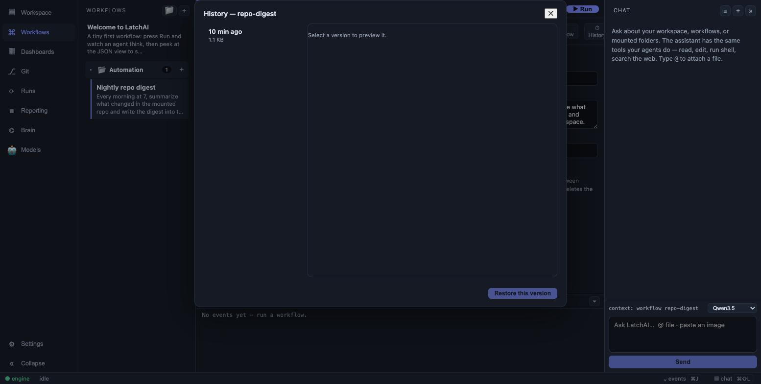 Version history for a document